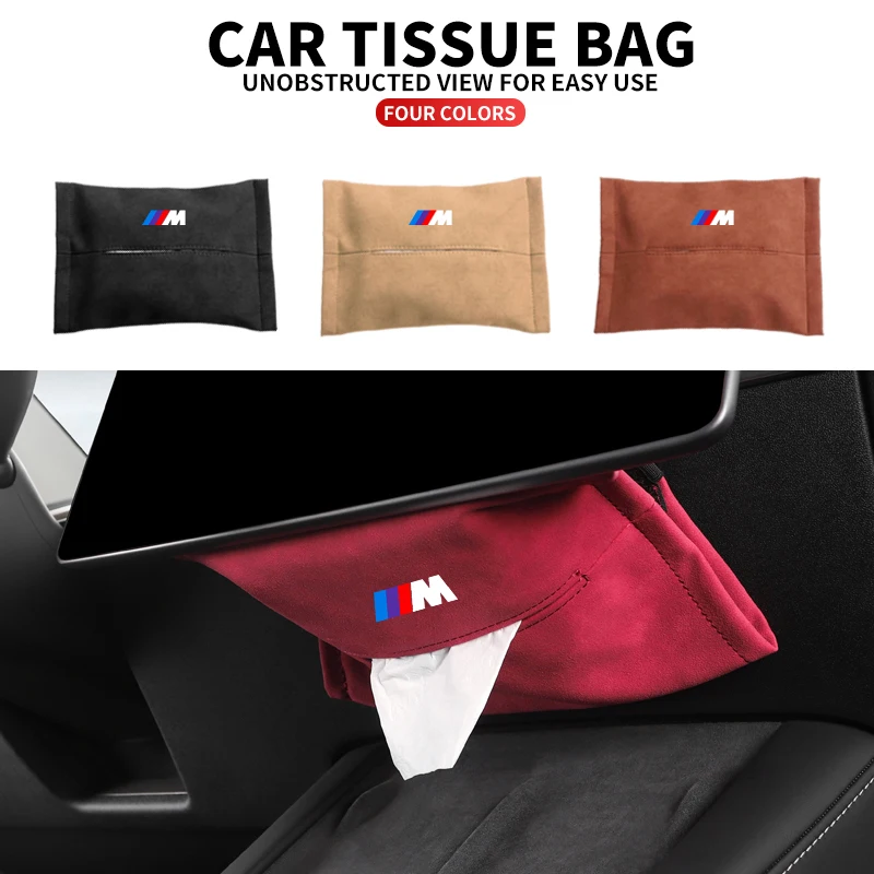 Car Seat Back Multifunctional Tissue Box Interior Storage Tissue Bag For BMW M E36 E46 E90 E60 F10 F30 F20 G30 X5 E70 E91 G20 X1