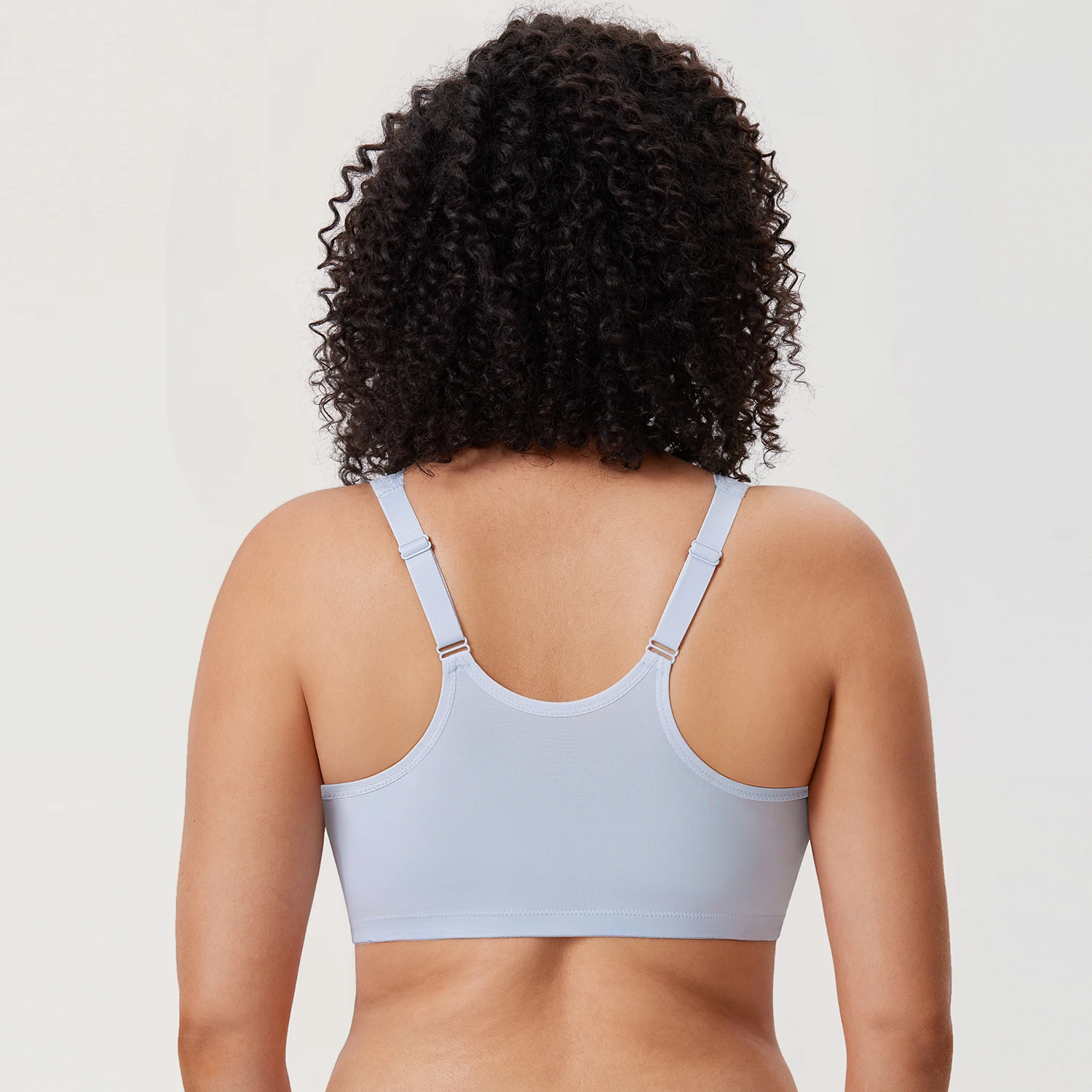 DELIMIRA Women\'s Lace Front Closure Bra Racerback Plus Size Full Coverage Wire free