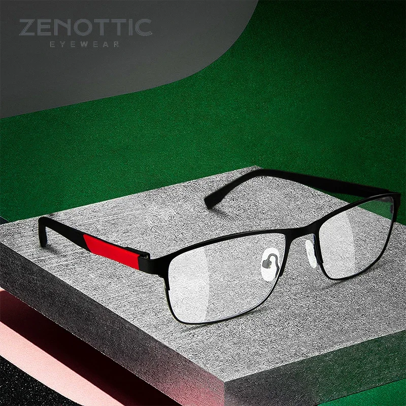 

ZENOTTIC Alloy Square Optical Glasses Frame Men Myopia Hyperopia Clear Eye Glasses Transparent Prescription Eyeglasses Frame New