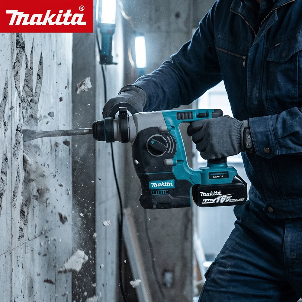 Makita DCH273 18V Brushless SDS Rotary Hammer 2.1J Impact 4 Working Modes 360° Aux Handle Masonry Drilling Hand tools Only