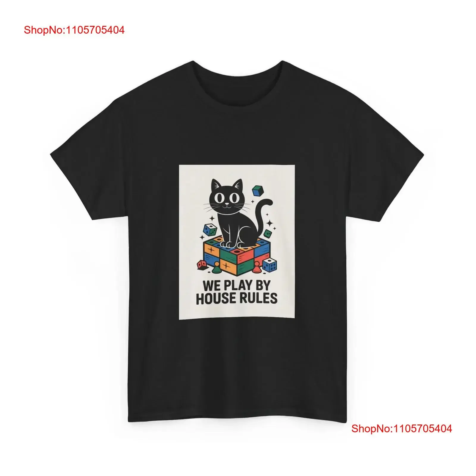 Impressley We Play By House Rules T Shirt Funny Cat Board Game long or short sleeves vintage Washed Stylish designer clothes