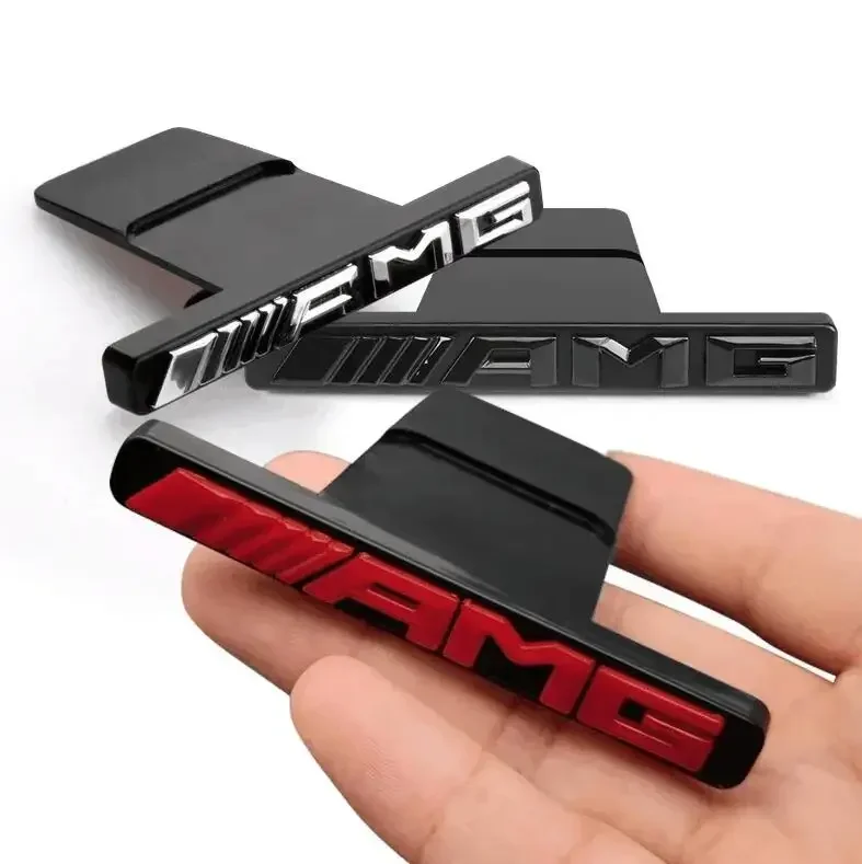 Hot 3d AMG Logo Emblem Car Front Grille Badge Car Styling For Mercedes Benz W124 W168 W169 W176 W177 W202 W203 W204 W205 W210 view 3
