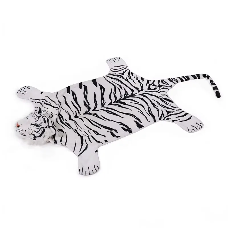 Super soft imitation plush plush carpet low white tiger plush carpet