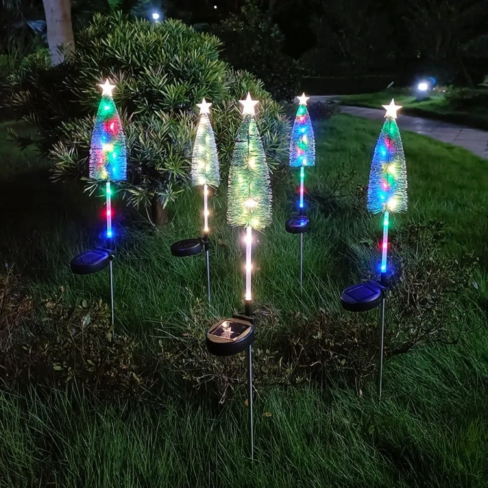 

Decorative Solar Christmas Tree Lights Energy Saving Weatherproof Landscape Lights Stars Design Warm White/ Colorful Lawn Lights