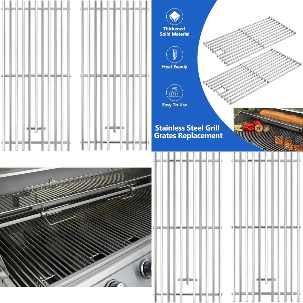 

32 4-Burner Stainless Steel Cooking Grates for RCS Grills RJC32A, RJC32AL, Summerset, Sizzler, Blaze - Replacement Parts Set of