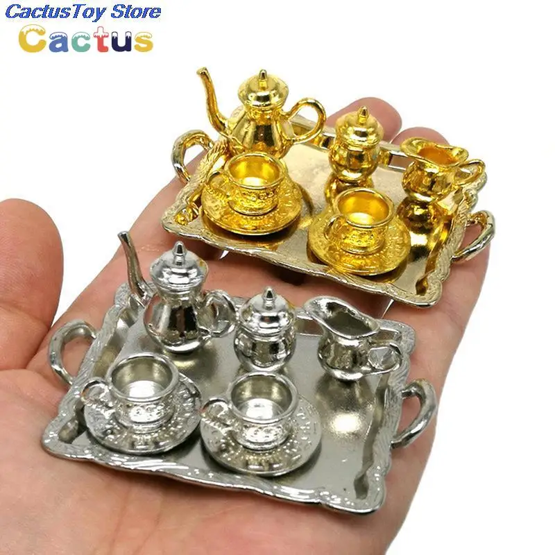 10 Teile/satz Puppenhaus Miniatur Metall Tee Puppenhaus Möbel Miniatur Spielzeug
