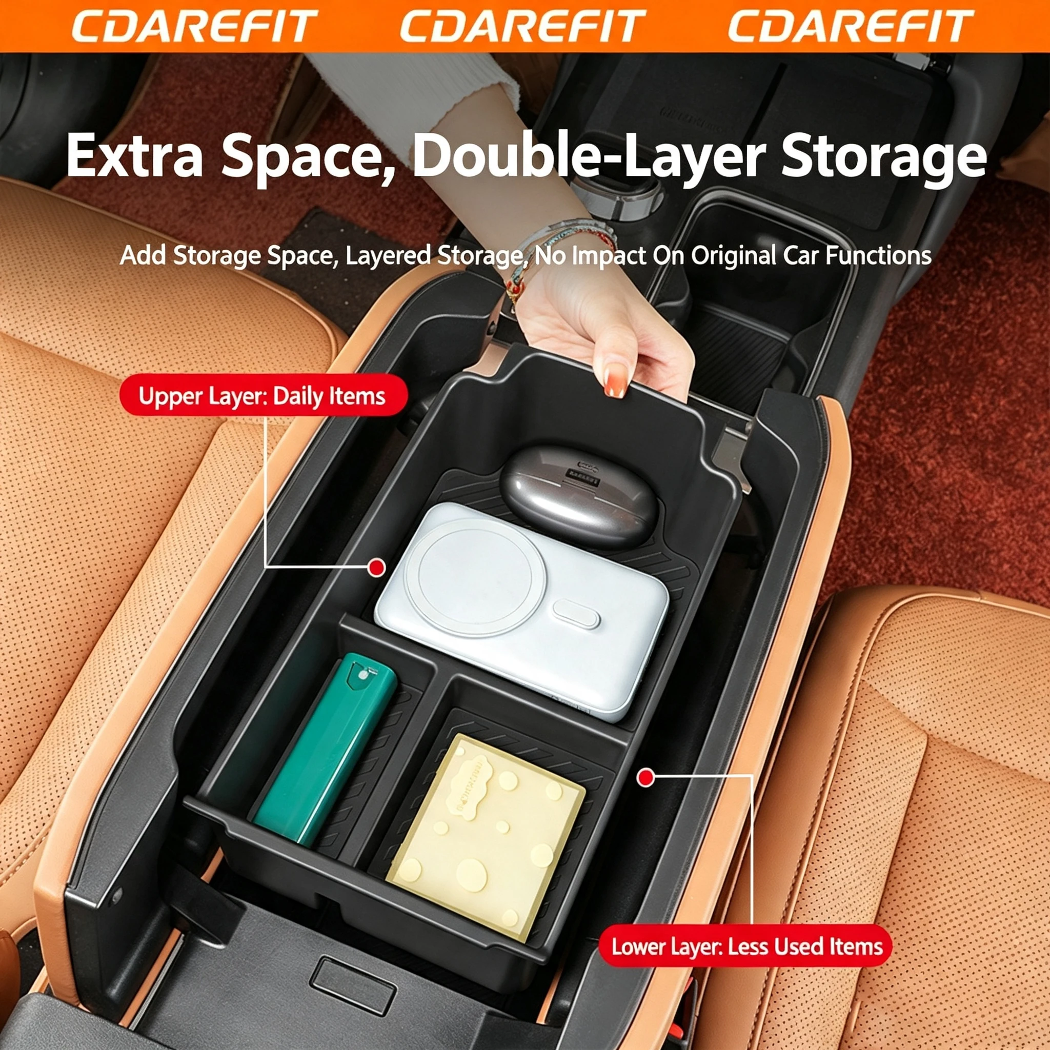 For Chery iCAR iCAUR V27 Armrest Storage Box Center Console Organizer Modification