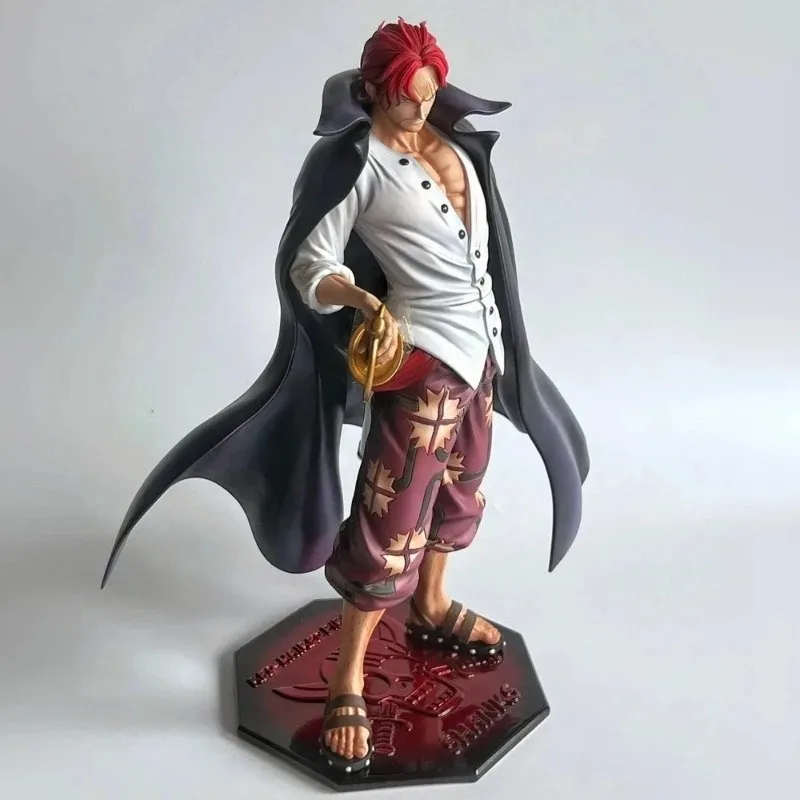 Anime One Piece Figure Shanks Statue Red Hair Pirate Four Emperors PVC Model GK Action Figure Collectible Ornaments Boy Toy Gift