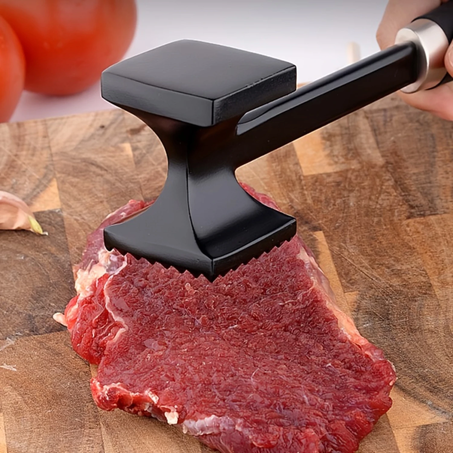 1pc Meat Tenderizer, Meat Hammer, Dual-Sided Kitchen Meat Mallet With Non-Slip Grip, Heavy Duty Metal Meat Pounder For Tenderizi