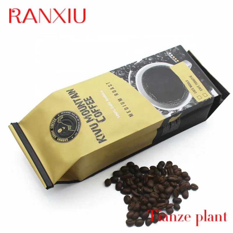 Custom Custom coffee bean packaging 250g 1kg coffee pouch with aluminium foil plastic bags for coffee packaging