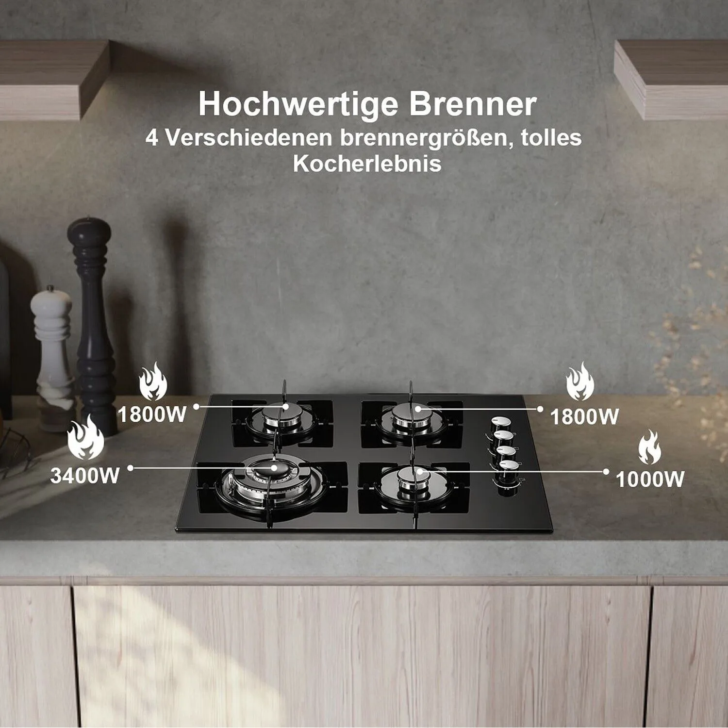 TopStrong 4 شعلة 60 سم زجاج سيراميك مدمج موقد غاز البروبان الطبيعي #3