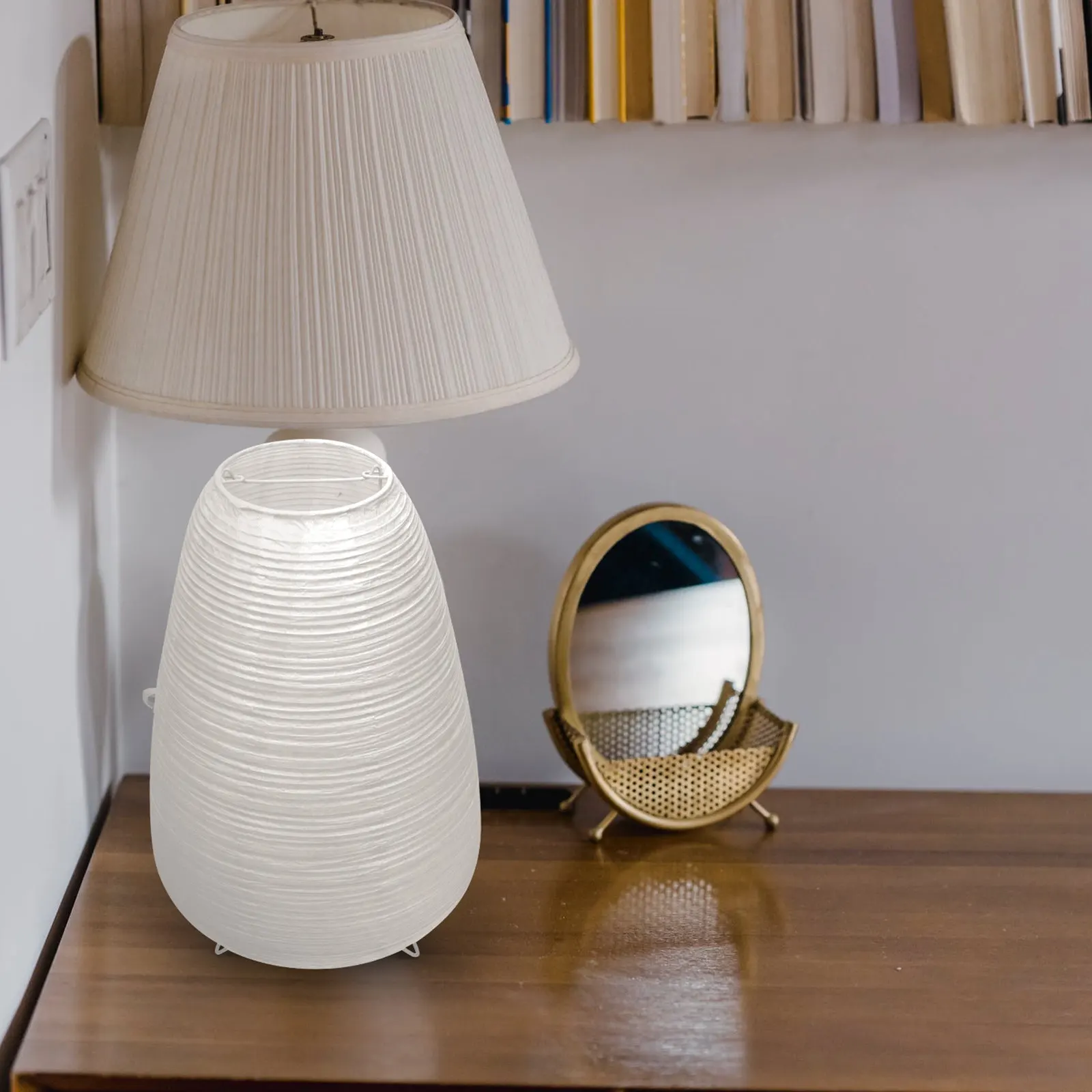 

1 шт. креативный бумажный абажур, современный простой дизайн, светопропускающий чехол для лампы, теплый естественный свет, декоративный абажур для гостиной