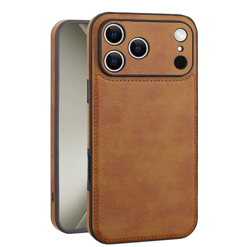 Soft Leather Case for iPhone 18 14 13 12 11 16 17 Pro Max XR 15 Plus Air Ultra Thin Lens Protection IPhone18 18Pro Cover Coque