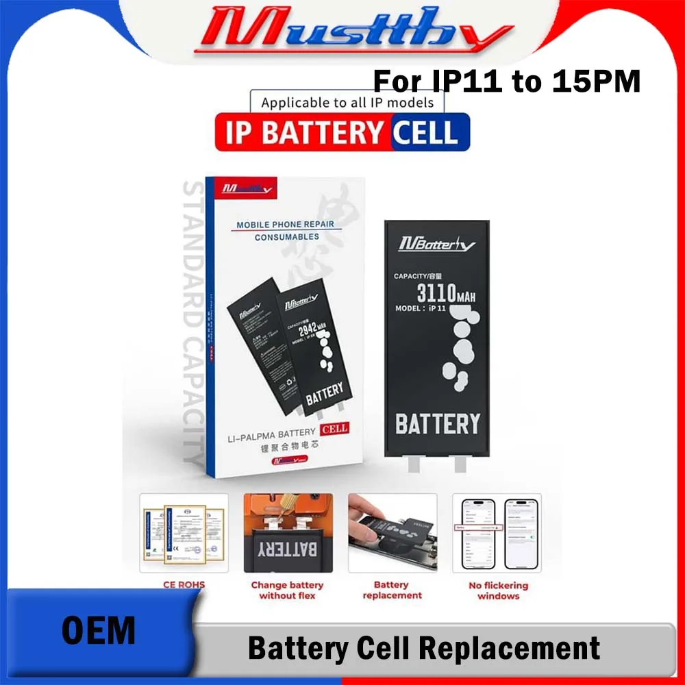 Musttby Original Repair Tool For iPhone Battery Cell Without Flex XS 11 12 13 14 SE2 Pro Max Pop Up JC ID V1S Pro Programmer