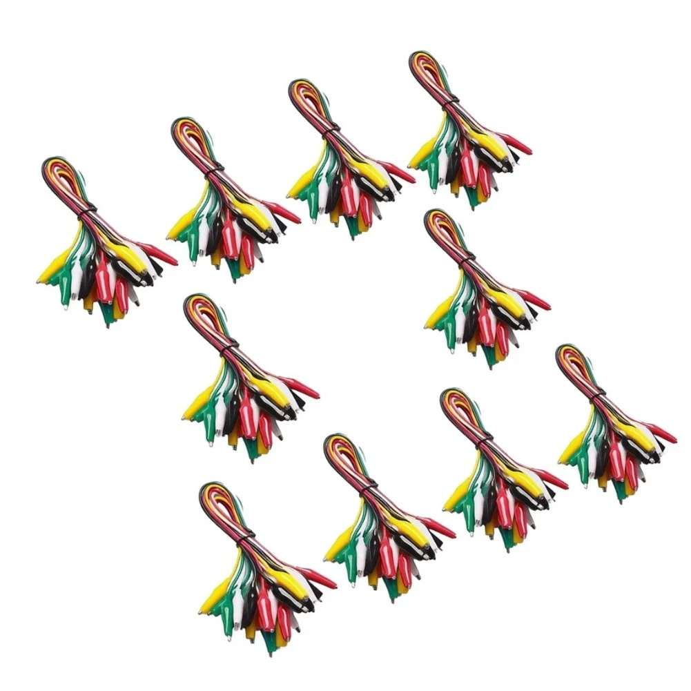 10 Piece Small For Alligator Clip Set With For Multi Colored 22AWG Copper Wires For Multimeter Electrical Circuit Testing Tools