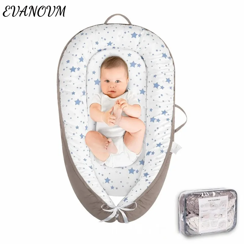 

Portable Baby Bed - Foldable Travel Baby Lounger, Anti-Reflux Design, Mobile Backpack Crib, Compact Travel Cot