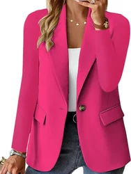 Blazer Woman Clothing Solid Color Fashion Suit Jacket Commuter Cardigan Long Sleeved Autumn Winter Causal Soft Female Clothing