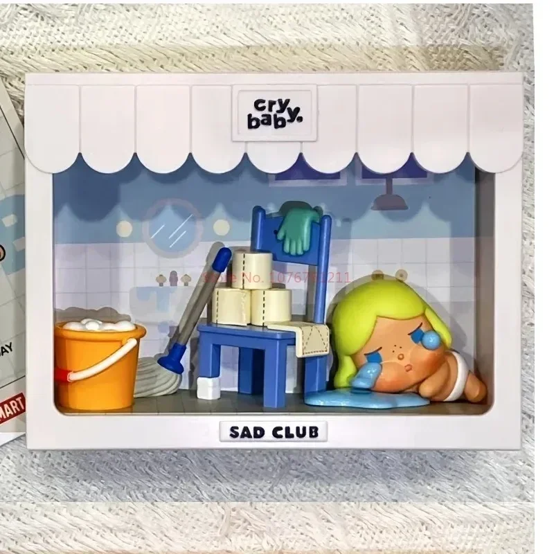 Crybaby Sad Club Series Scene Sets By Molly Anime Figure Box Cute Figurine Cry Baby Cartoon Desktop Ornament Toys Birthday Gifts