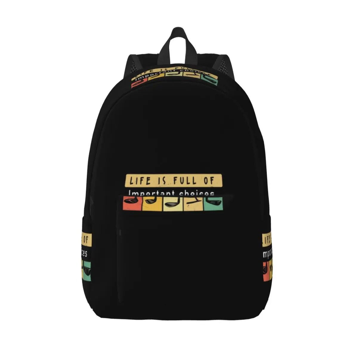 Golf Golf Clubs Golf Ball Student Backpack School Bag Hiking Travel Daypack for Men Women Bookbag Shoulder Bags