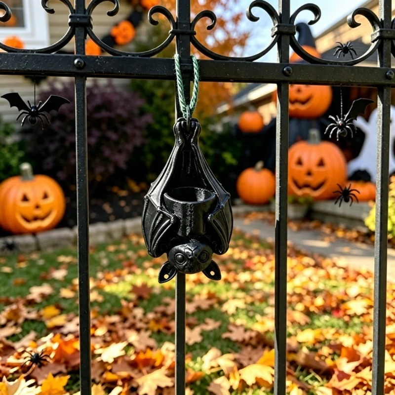 1pc-Bat-Shaped Planter (Plant Not Included) – Hanging Bat-Style Succulent Planter – Plastic Hanging Planter