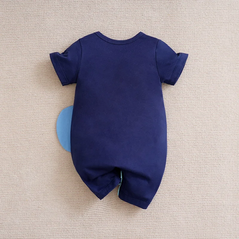 Baby Boys girls Romper Newborn 0-18 months blue Lovely Elephant Short Sleeves Bodysuit Fashion Infant Summer Casual Jumpsuit