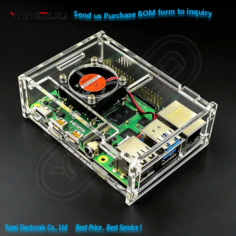 Acrylgehäuse für Raspberry Pi 3/4 Generation B+ mit Lüftermontage – Detail 3
