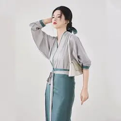 2026 new Chinese improved hanfu dress ancient style chinese costumes women fashion casual daily vintage dress kimono dress a74