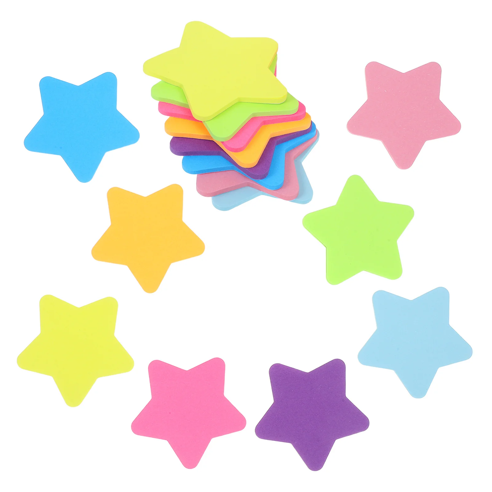 16Pcs Bright Color Star Shaped Sticky Notepads Office School Home Self Adhesive Memo Pads Cute Writing Pads Sticky Tabs