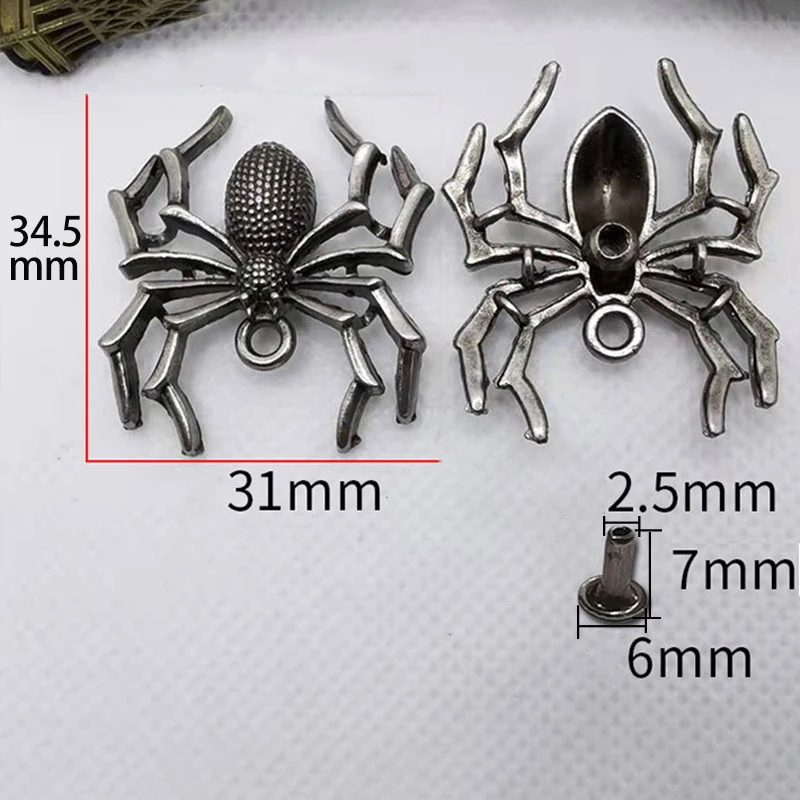 5 Pcs Spider Concho Rivets Studs Spikes Tacks for Leather Decor Bag Belt Clothes Shoes Textile DIY Craft Accessories