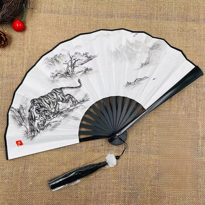 Plastic Folding Fan Silk Chinese Fan Hand Held Anitque Art Craft Japnese Exquisite Female Dance Home Decor Party Classical Props