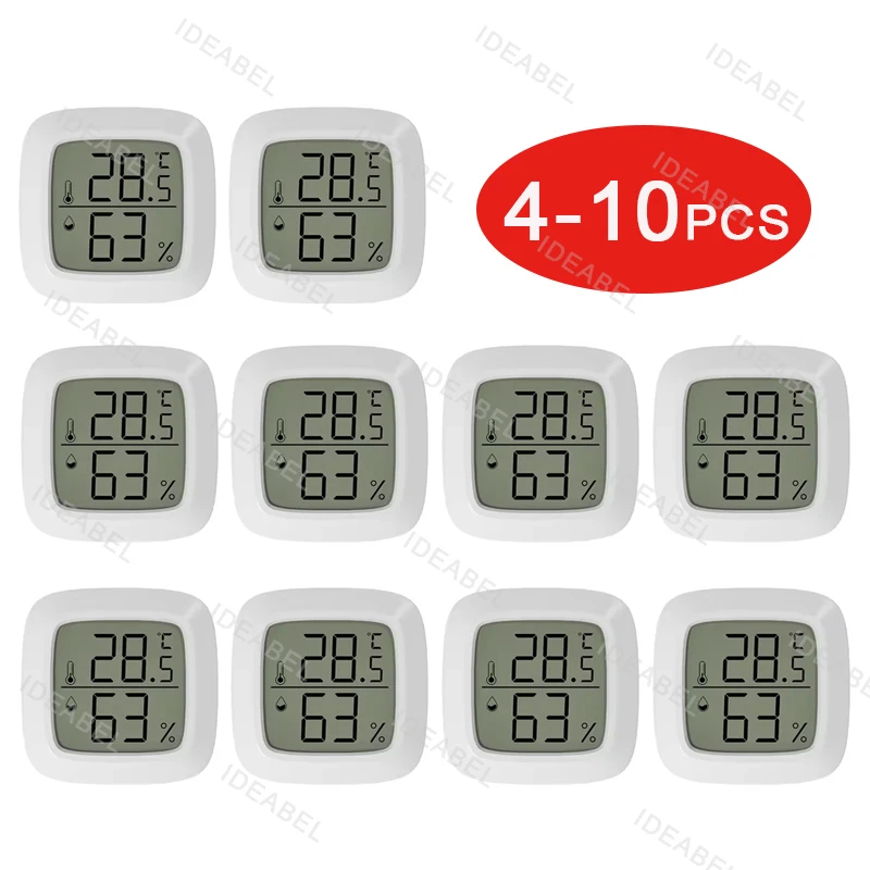 4-10 قطعة داخلي LCD ميزان الحرارة الرقمي الرطوبة المحمولة مقياس درجة حرارة الغرفة مقياس الرطوبة جهاز قياس الاستشعار ميزان الحرارة المنزلي