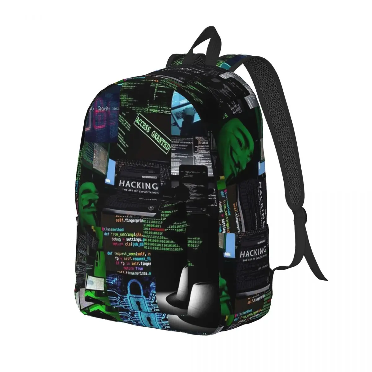 

Hacker Code Binary Code Geek Science Computer Backpack Daypack LargeCapacity Kids BookBag School Bag Shoulder Bags for Men Women