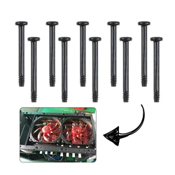 10PCS Computer Case Water Cooling Fan Screw Carbon steel 6#-32mm Flat Head Mount Pins PC Box Video Card Cooler M3.4 Thread Nails