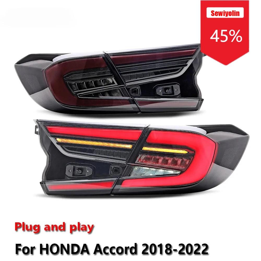 

Sewiyolin автомобильные светодиодные задние фонари в сборе для HONDA Accord 2018-2022 авто противотуманные DRL тормозные указатели поворота Plug and Play