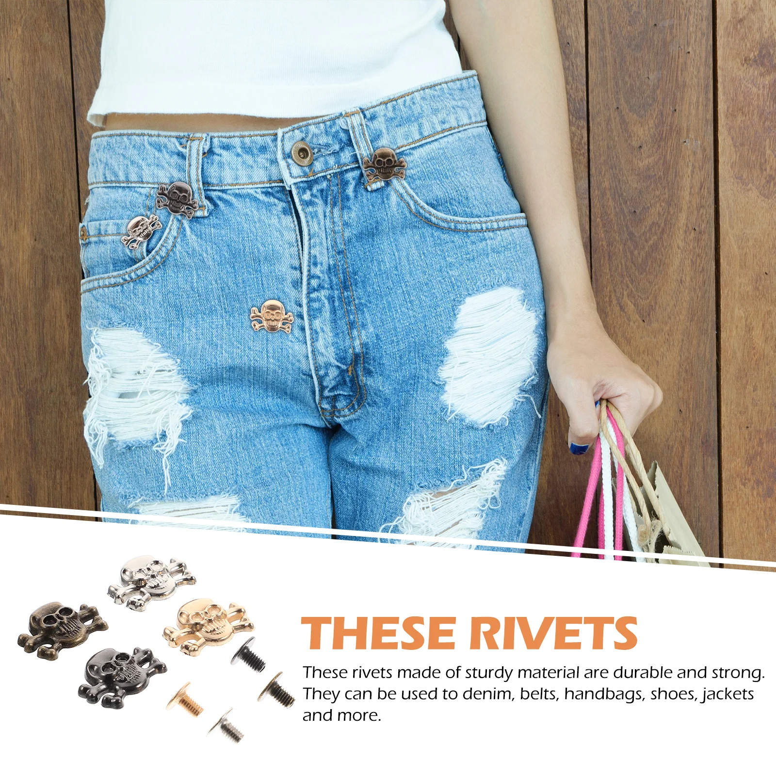

40Sets Skull Rivets Craft Rivet Kit DIY Punk Studs Clothing Accessories Shoes Decor Rivet Kit