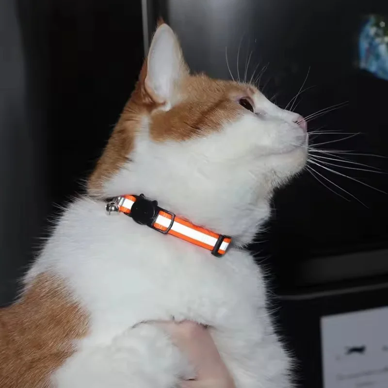 Reflektierendes Haustierhalsband mit Cartoon-Katzenkopf, bunte Glocke, verstellbarer Sicherheits-Halsgurt, modisches Haustierhalsband für Kätzchen, Welpen, kleine Hunde – Detail 2