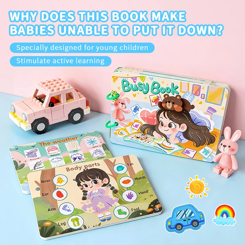 

Новые наклейки на сцены Монтессори для детей, сделай сам, ручная головоломка, многоразовые книги, мультяшные обучающие познавательные игрушки для детей, подарок