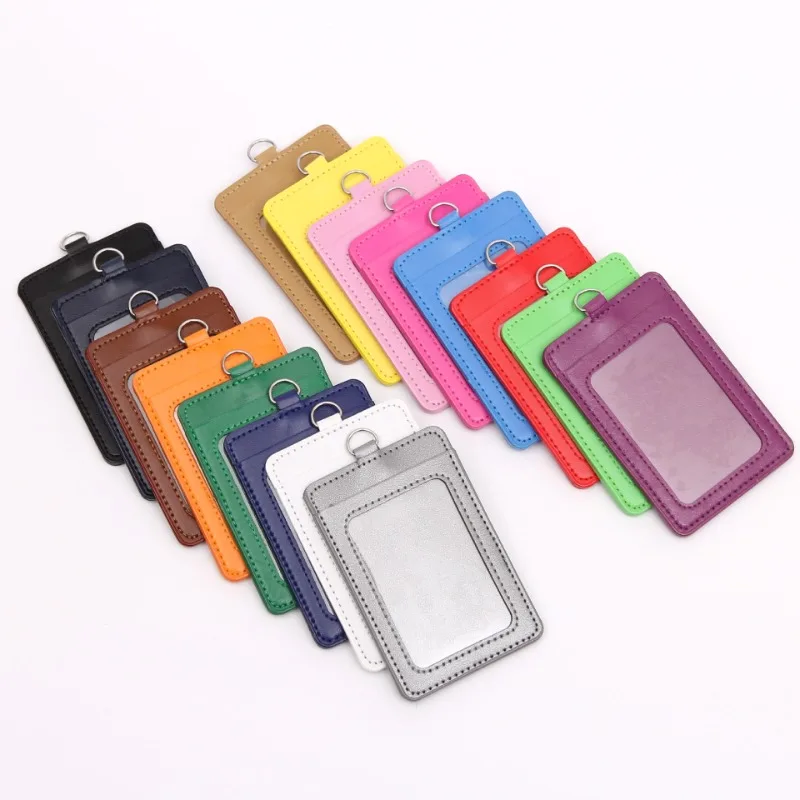 Work Card Holder com ID Badge Holder, Work Card Cover, Credit Card Slot Protector, Staff Workers Nurse Pass, PU Working Permit Case