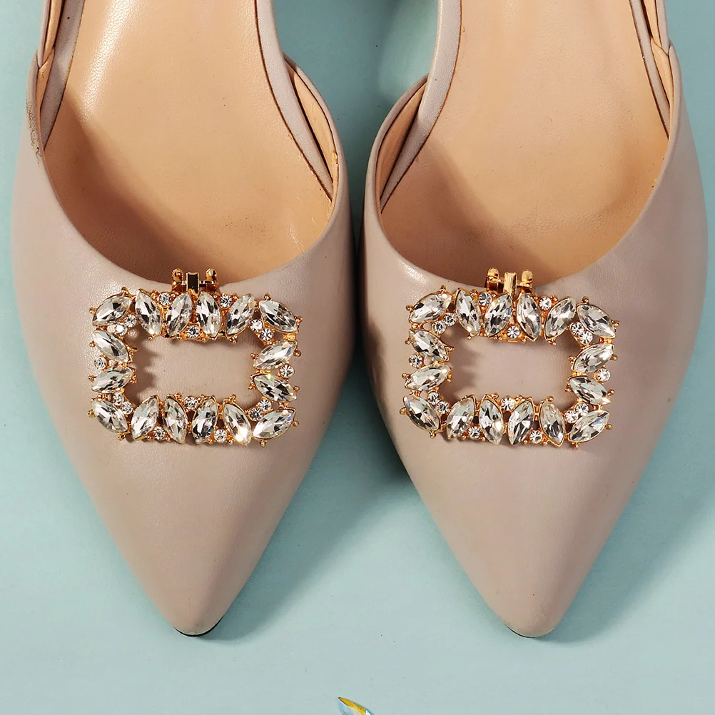 

Removable Metal Shoe Buckle Decoration for High Heels Wedding Golden Decorative Clips