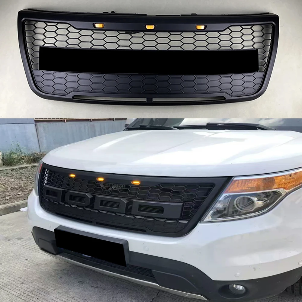 

Racing Grills Raptor Type For Ford Explorer 2006-2011 2012-2015 Abs Grille Mesh Honeycomb Grill Auto Accessories
