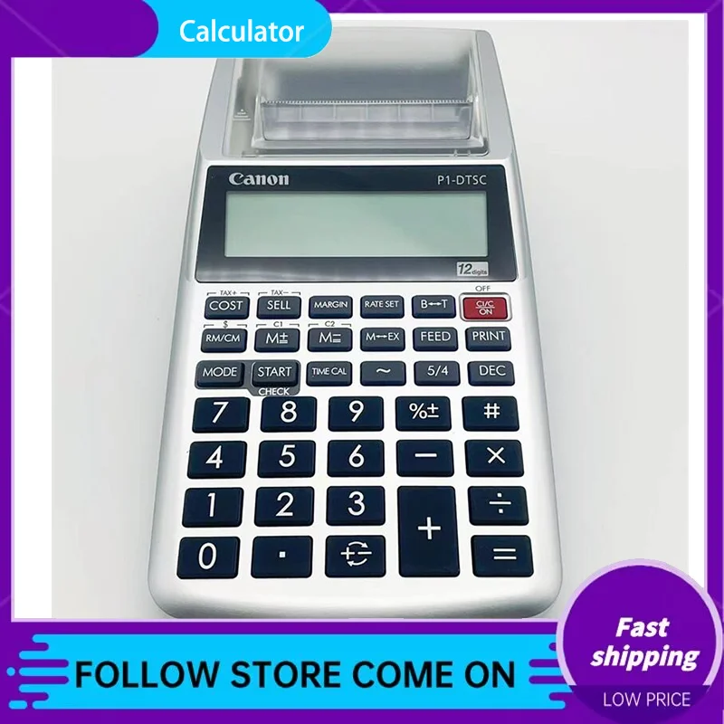 Canon Desktop Printing Calculator Monochrome Printing Calculator P1 Printing Calculator, Battery Dc Dual Purpose Office Supplies