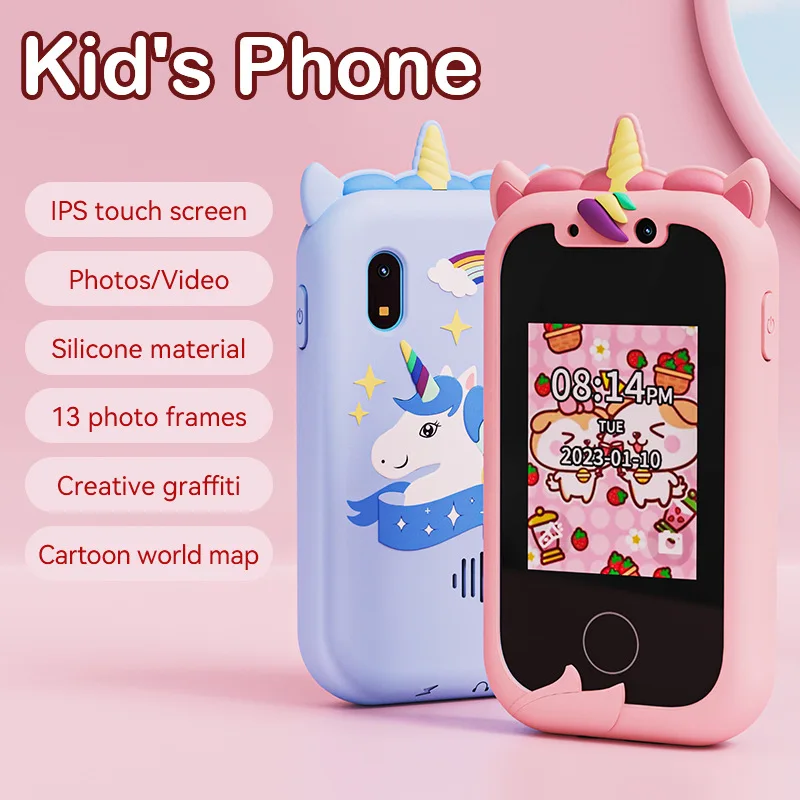 Kids Smart Phone Toys Toddler Touchscreen Game Phone with Dual Camera HD Photography Music Player for Girl Boy Birthday Gifts