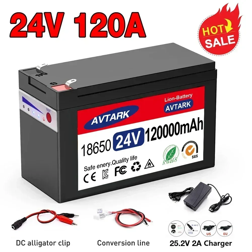 

LiFePO4 24v Lithium battery 120Ah 8000 cycle Electric Vehicle Lithium Battery Pack 25.2V 120Ah Built-in BMS 30A High Current