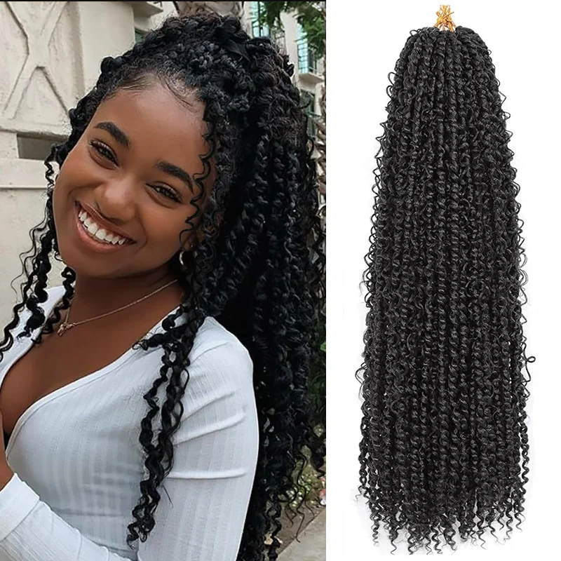 Goddess Passion Twist Crochet Hair with Curly Ends14 /18/22 Inch, 8 Packs 	Synthetic Boho Style Crochet Passion Twist Hair