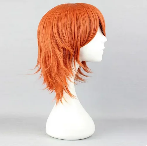 Nami cosplay peruca sintética curta cortes de cabelo laranja festa fofo peruca feminina feminino meninas cabelo