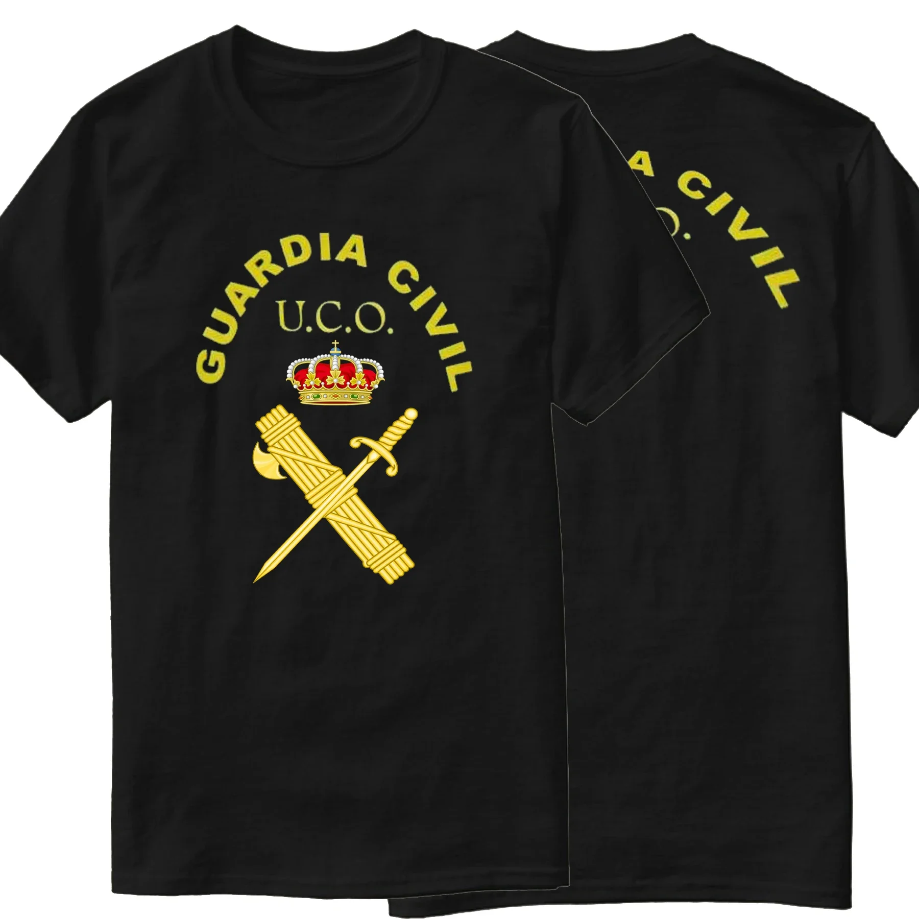 الحرس المدني لإسبانيا UCO وحدة التشغيل المركزية تي شيرت القطن س الرقبة الصيف قصيرة الأكمام عادية قميص رجالي حجم S-3XL