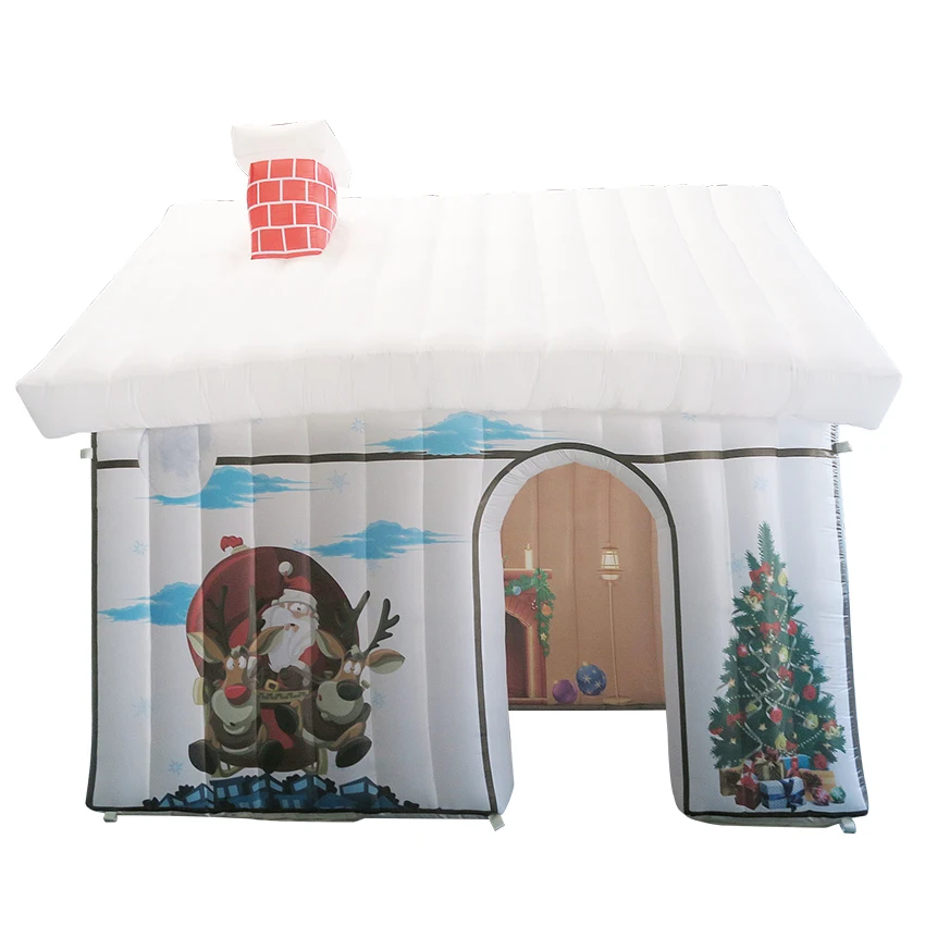 Giant Inflatable Four-Season Double Layer Santa Grotto Christmas House Tent Festive 3x3x2.5m