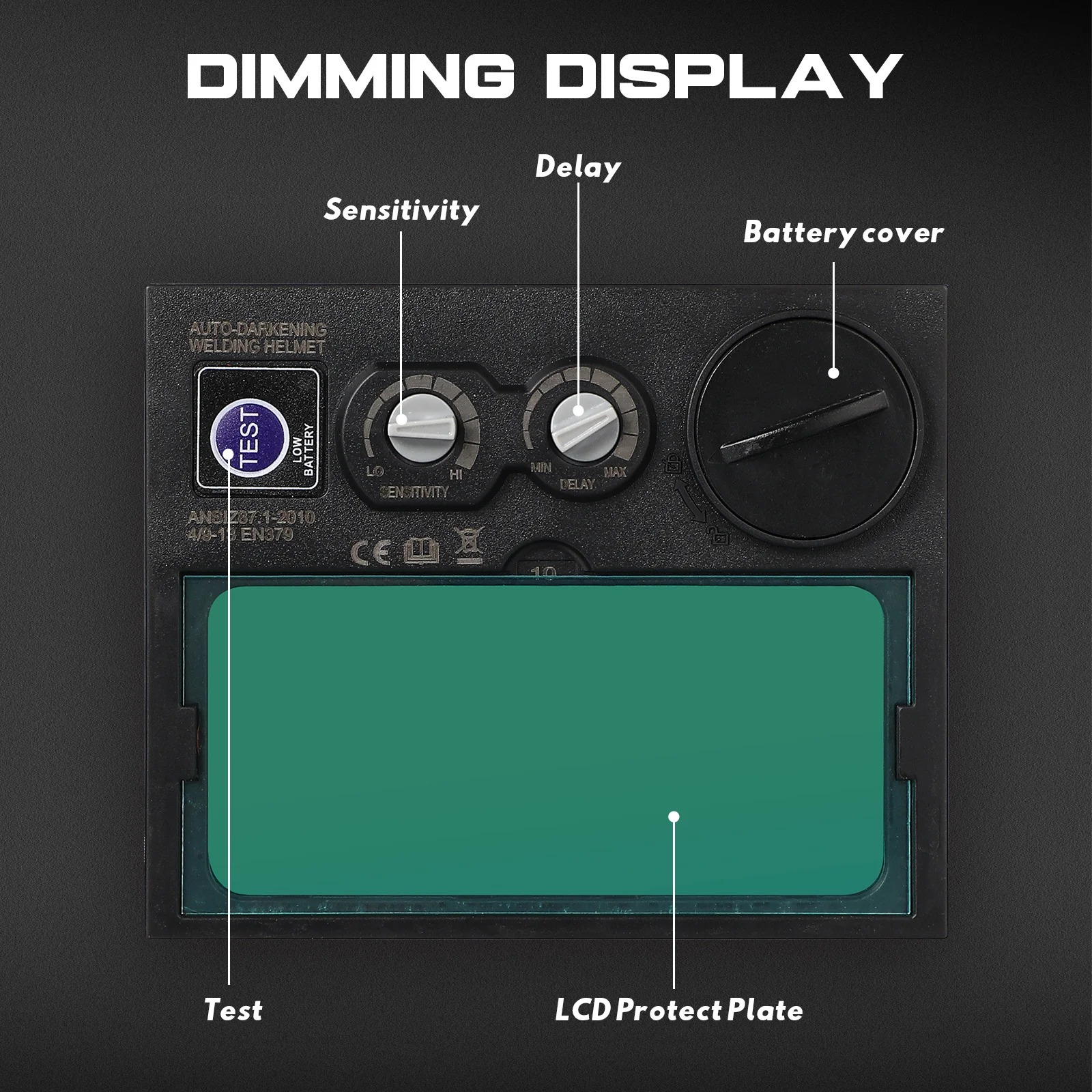 

Auto Darkening Welding Mask Solar Rechargeable Wide View Tig Arc Welding Flame Retardant Safety Hood