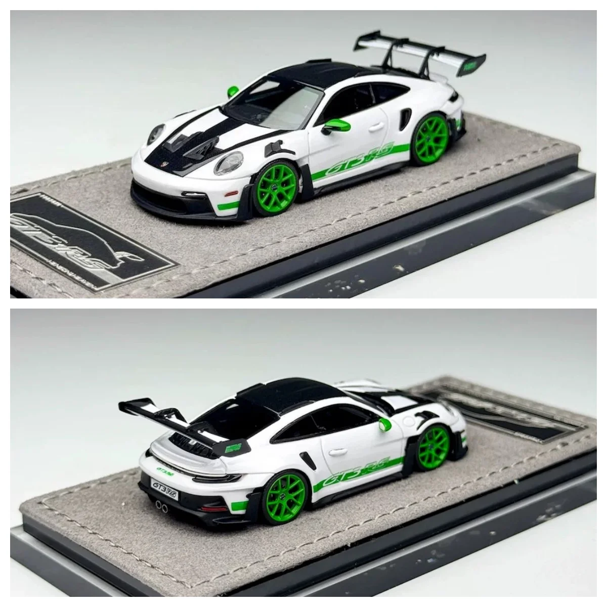 1:64 HH White Green Wheel 992.1 GT3 RS Sports Model Diecast Resin Car