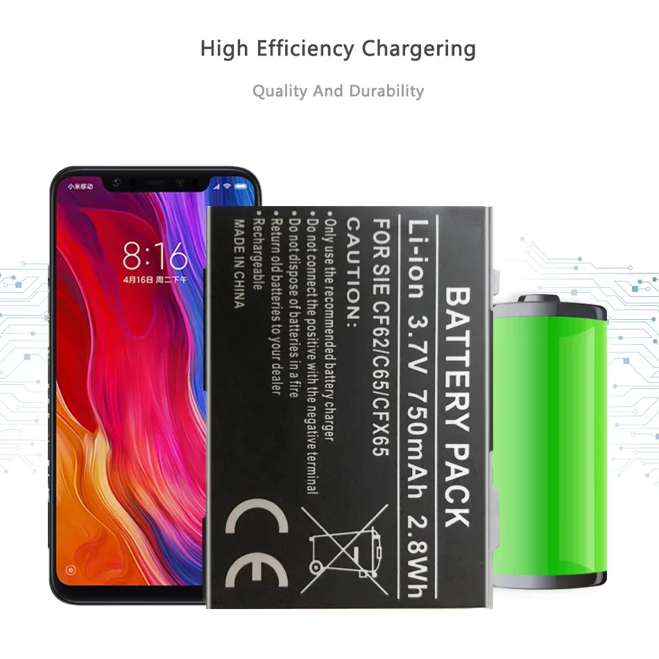 CX65,M65,S65   750mAh  Replacement Battery for Siemens CXI70,CXT65,CXT70,CXV65,CXV70,M65,M75,M8,S65,S65V,S66,S75,SK65,SP65
